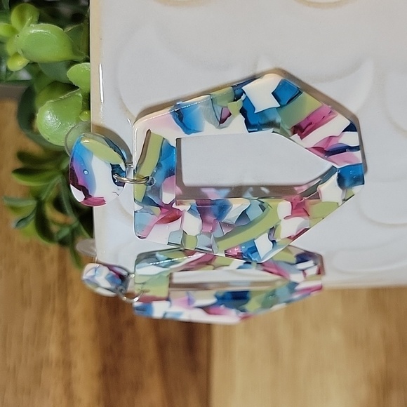 Lilly Mosaic Style Drop Earrings - Picture 3 of 6